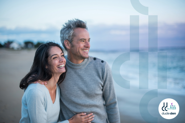 Husband and wife on beach